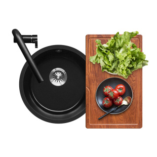 科恩纳D3石英石花岗岩台下洗碗池吧岛台圆形水槽单槽厨房小号西厨