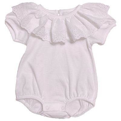 婴儿荷叶边百搭风哈衣爬服打底衫