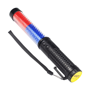 30CM红蓝交通指挥棒充电款户外应急照明电子口哨手持警示荧光棒