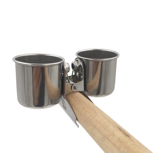 鹦鹉食杯绣眼画眉鹩哥蜡嘴不锈钢食碗水杯鸟食槽食盒虎皮牡丹玄凤