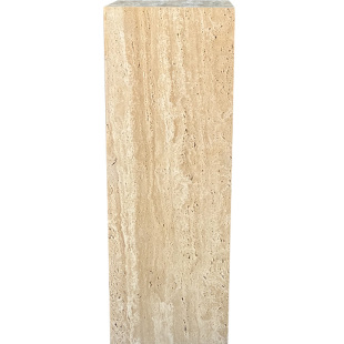 哑光天然洞石大理石底座酒店别墅装饰立柱工艺品摆件底座高端定制