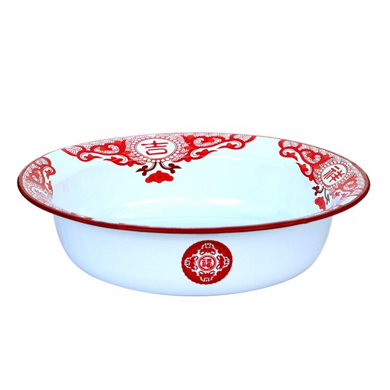 吉祥如意加厚江西小炒酸菜鱼龙虾盆毛血旺炒鸡海鲜火锅铁搪瓷盆碗