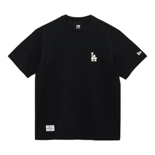New Era x MLB联名款洛杉矶道奇队字母Logo印花圆领夏季美式短袖