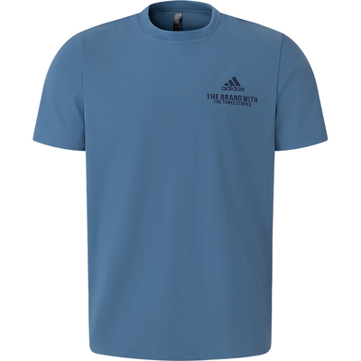 阿迪达斯男士透气圆领短袖T恤