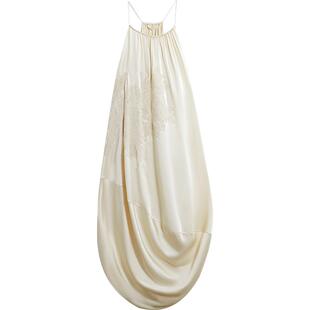 EXCEPTION例外女装春季连衣裙绣花抽绳设计O型无袖吊带裙