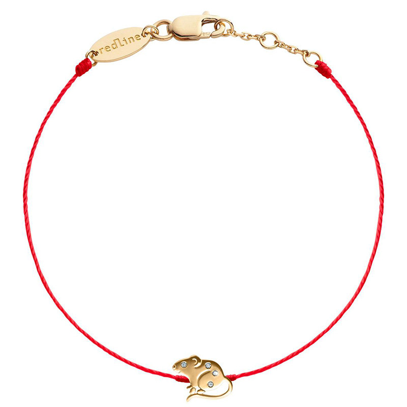 lucky红绳女士克拉圆形钻石手链