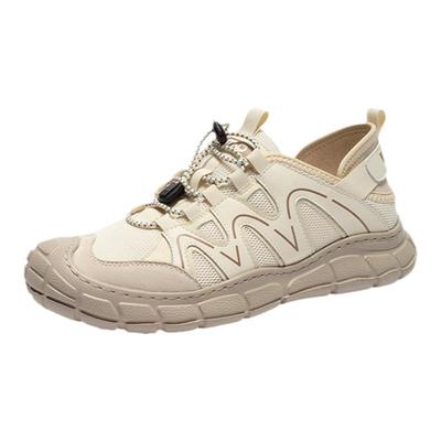 热风秋季新款男士时尚户外登山厚底运动休闲鞋复古徒步男鞋