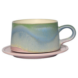 象上浅山系列见山绿咖啡杯高级感轻奢高颜值手工陶瓷咖啡杯子套装