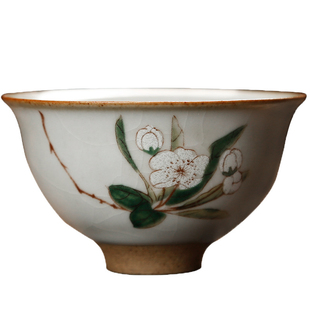 汝窑主人杯陶瓷喝茶小茶杯女品茗杯单个茶碗功夫茶杯茶道茶具建盏