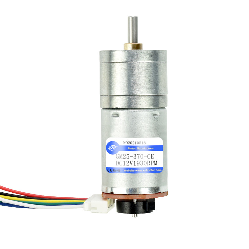 JGA25-370微型直流减速电机带编码器测速智能小车手工制做6V12V24