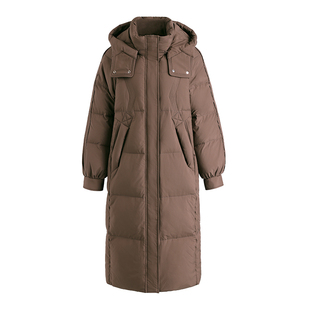 雪中飞冬季长款羽绒服女中年大妈妈妈装时尚韩版宽松防寒服外套拆