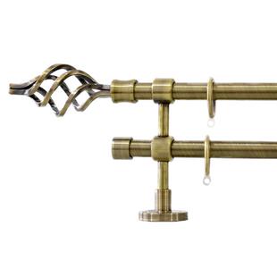 厂家直销碳钢窗帘杆欧式新传统风格钠米消音单轨长鸟笼青古铜推荐