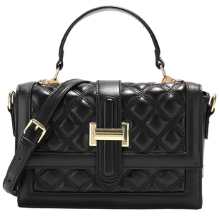 BOAT TAIL&CK真皮菱格斜挎包包女式2025新款高端大气黑色小方包