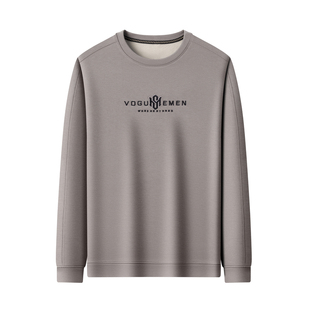 皮尔卡丹冬季新款绣花套头卫衣男加绒加厚一体绒圆领保暖长袖T恤