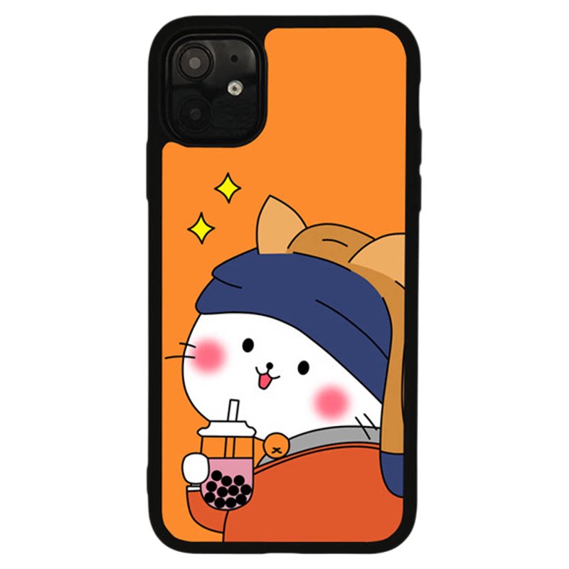 波霸年糕iPhone16pro苹果15小猫爱喝珍珠奶茶14promax手机壳13卡通12韩ins女11小众xsmax原创
