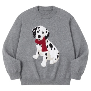 PSO Brand男装女装RL风Vintage围巾斑点狗仿兔绒宽松针织衫毛衣