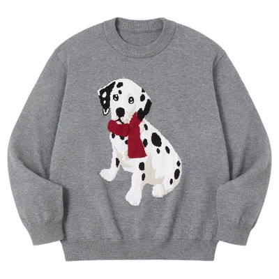 PSO Brand男装女装RL风Vintage围巾斑点狗仿兔绒宽松针织衫毛衣