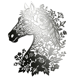 马年五花马贰激光切割下料加工定做图纸工艺品CAD图纸2D素材代画