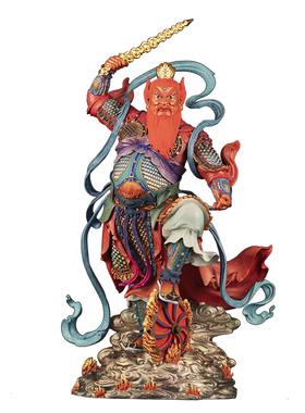 全铜珐琅彩王灵官神像客厅供奉