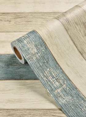 墙纸条纹地海风自粘门贴纸防水寝室桌柜子翻新条纹书房间图案壁纸