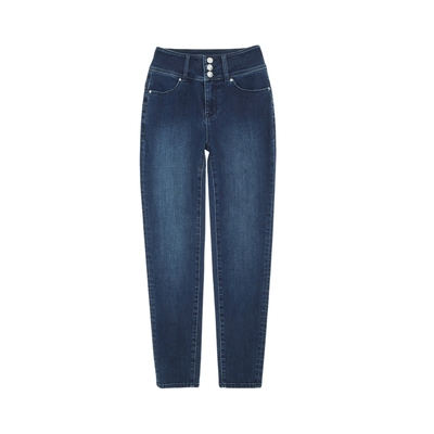 GUESS复古经典磨白高腰牛仔裤