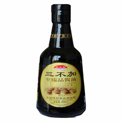 三不加至臻品酱油500ML纯粮酿造