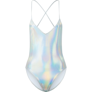 Norma Kamali Mio虹彩春夏女弹力平纹布连体泳衣