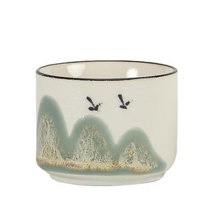 陶瓷主人杯功夫茶杯子普洱单杯小茶碗万里河山品茗杯礼盒装可定制