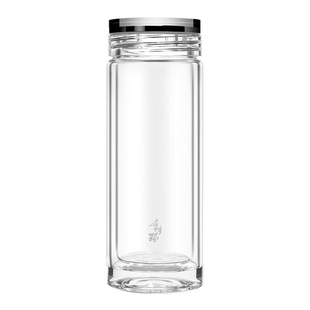 启明缘玻璃杯男女士高档商务车载双层水杯子私人定制茶杯办公杯