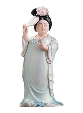 东方泥土陶瓷唐朝双骄仕女摆件