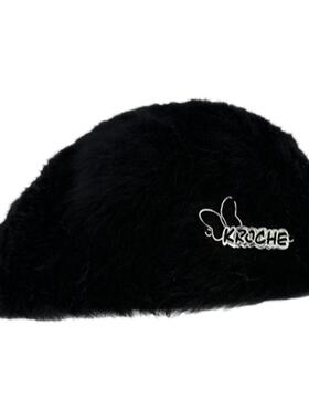 kroche品牌蝴蝶金属标兔绒前进帽