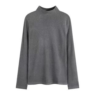 2025德绒秋冬季加绒加厚长袖上衣女自发热保暖打底衫圆领T恤外穿
