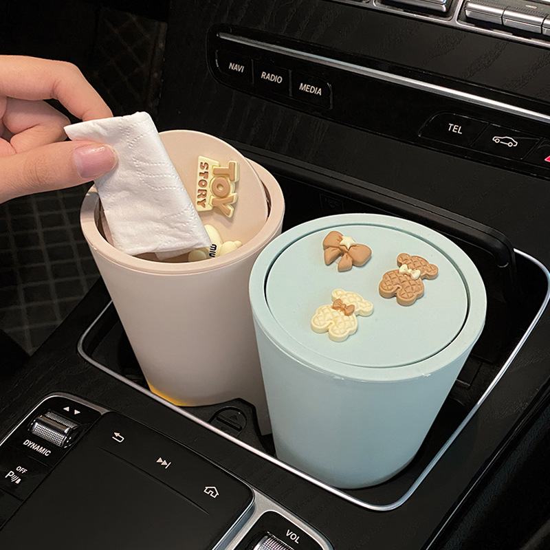 车载垃圾桶汽车内用雨伞置车上卡通垃圾袋物多功能桶收纳可爱前排