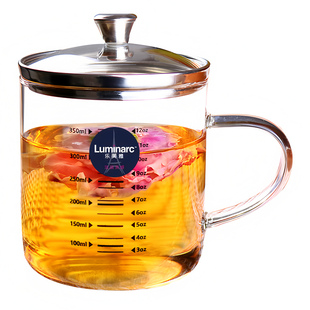 乐美雅高硼硅玻璃杯大容量带盖水杯茶杯女高颜值花茶杯耐热泡茶杯