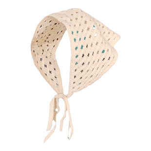 头巾三角巾女高级感2025新款包头三角形海边田园风针织发带小头饰