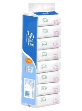 盛柔小熊印花卷纸16卷便携装
