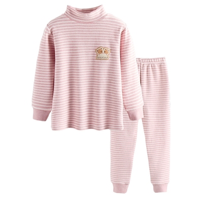 儿童彩棉内衣套装男童半高领保暖