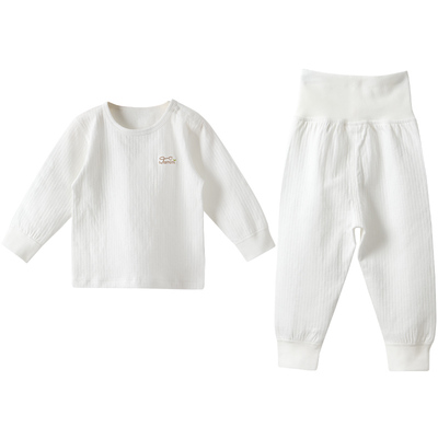 宝宝保暖内衣套装秋衣秋裤纯棉婴幼儿高腰护肚服儿童分体打底春秋