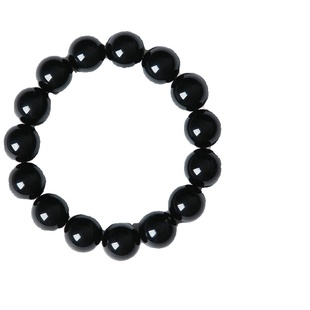 礼物纯天然黑曜石手链手串士黑耀石黑色散珠子原石保原矿收藏级