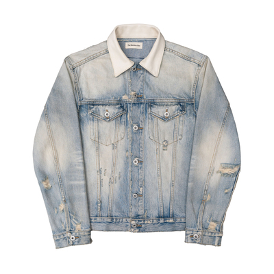 TBR定织爆裂皮领牛仔夹克