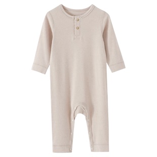 天丝羊毛婴儿连体衣无骨A类纯色春秋薄长袖打底睡衣内搭宝宝爬服