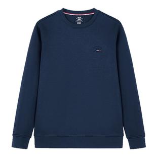 德鲨鲨鱼秋季新款红色圆领卫衣男青年时尚简约休闲上衣外套