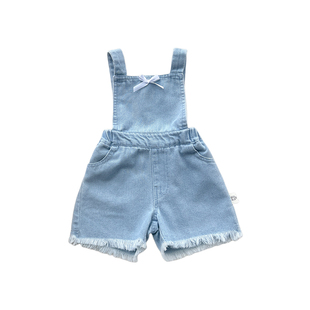 2026夏季新款女宝宝牛仔背带裤婴幼儿洋气连体衣韩版宽松短裤爬服