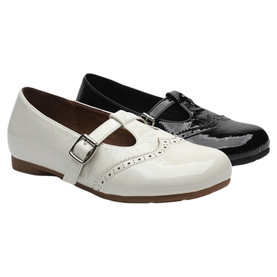 月芽儿英伦风复古小皮鞋玛丽珍鞋甜酷平底T型扣带浅口平底单鞋女