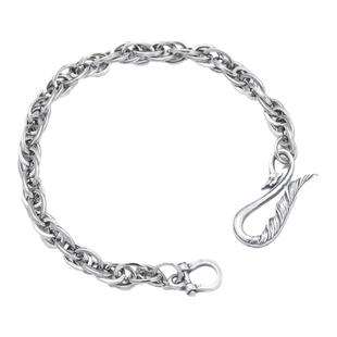 S925纯银手链男潮人复古男士编织链子简约单身个性潮复古做旧配饰