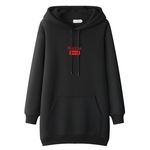 秋冬中长款连帽卫衣女2025年新款加绒加厚大码上衣宽松套头外套潮