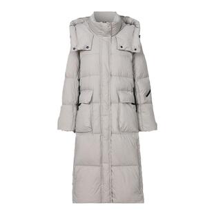 GCRUES商场同款连帽羽绒服女中长款冬季保暖外套 G10D09A1552