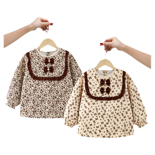 儿童罩衣女宝宝可外穿洋气小公主秋冬季女童2025新款男宝吃饭围兜