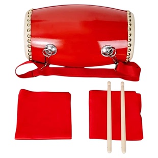 横山腰鼓舞蹈道具鼓舞声声迎盛世陕北秧歌跳舞专用腰鼓鼓棒红绸带