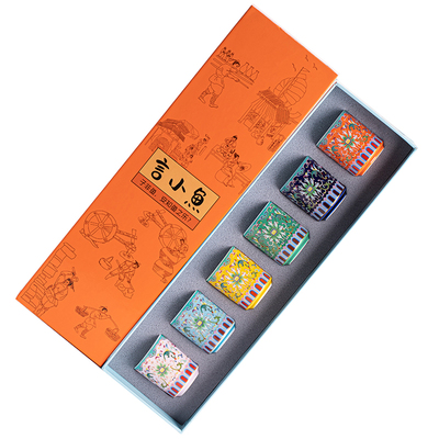 珐琅彩主人杯六只礼盒装